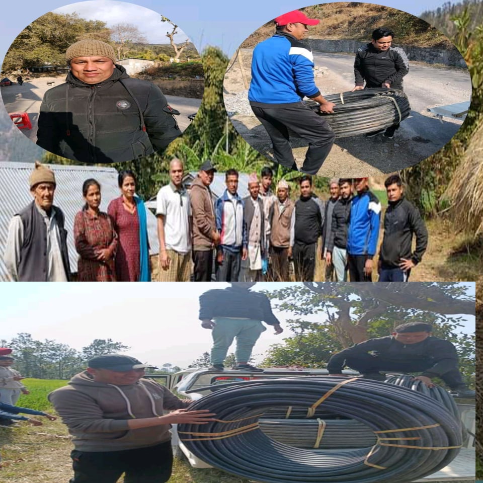 मालु रातामाटाका बासिन्दाको लागि १८५० मिटर पाइप उपलव्ध 