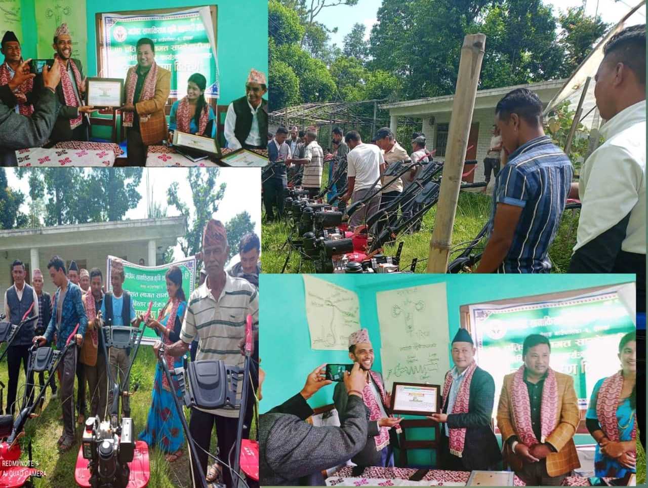 किसानको हितमा गाउँघर सानाकिसान कृषि सहकारी संस्था, कृषकलाई कृषि समाग्री वितरण 